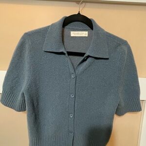 Abercrombie & Fitch Slate Blue Button-Up Cardigan